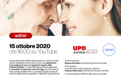 Un webinar sulla bioetica e Covid. La triage ai tempi della pandemia.