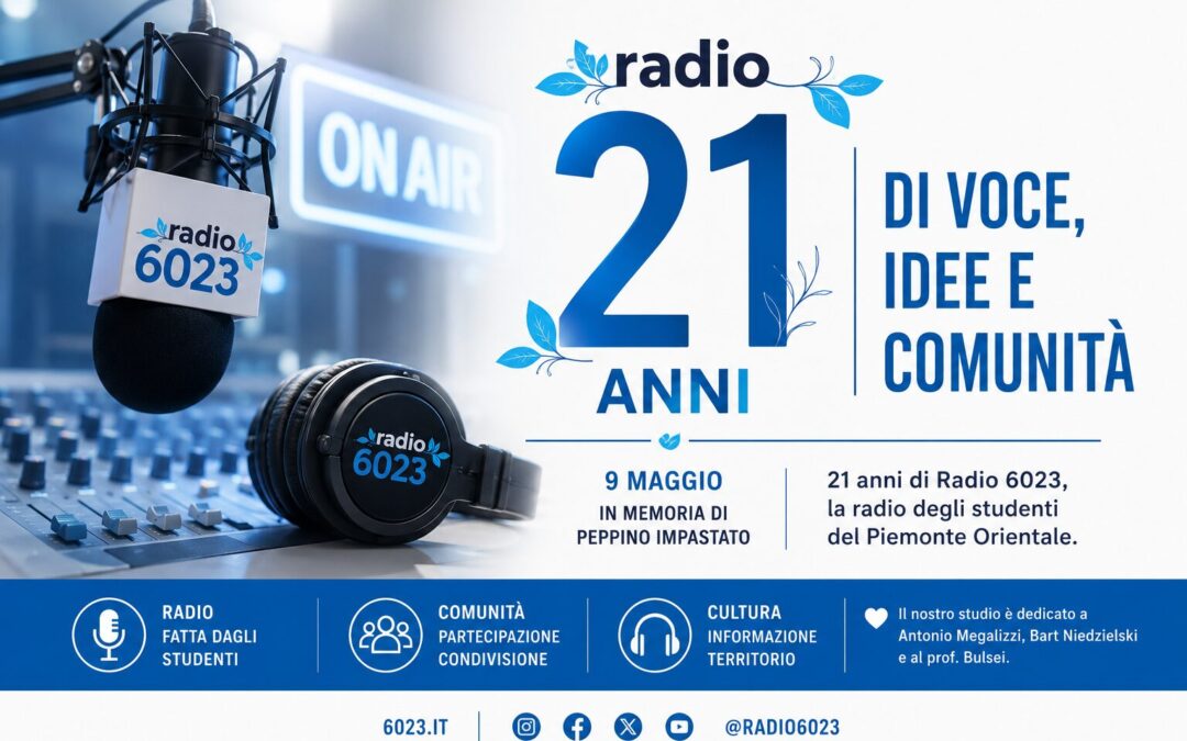 21 anni di Radio 6023: nuova era per la radio degli studenti del Piemonte Orientale